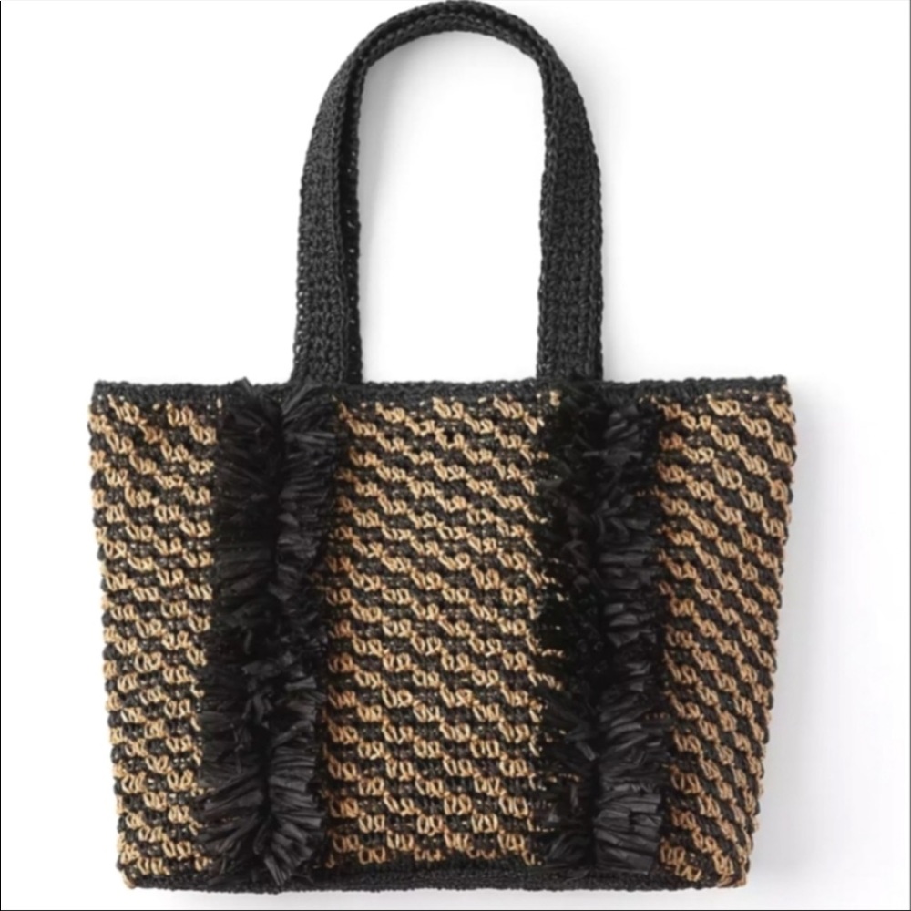 Never Worn Loft Straw Fringe Bag